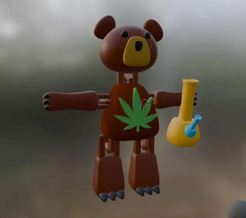 Chill Bear 420 Articulated  Flexi Toy