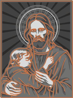 jesus multilayer painting