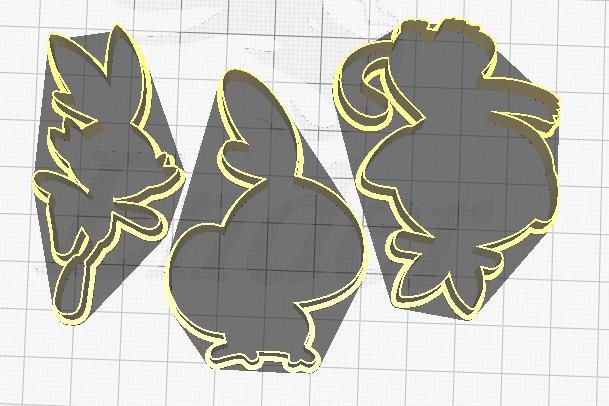 Pokemon Cookie Cutters Gen8 Starters
