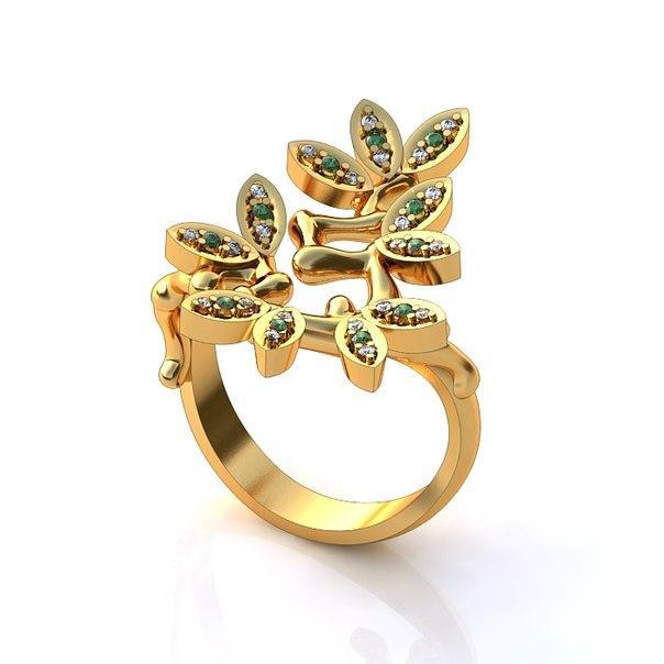 Leaf Diamond Ring