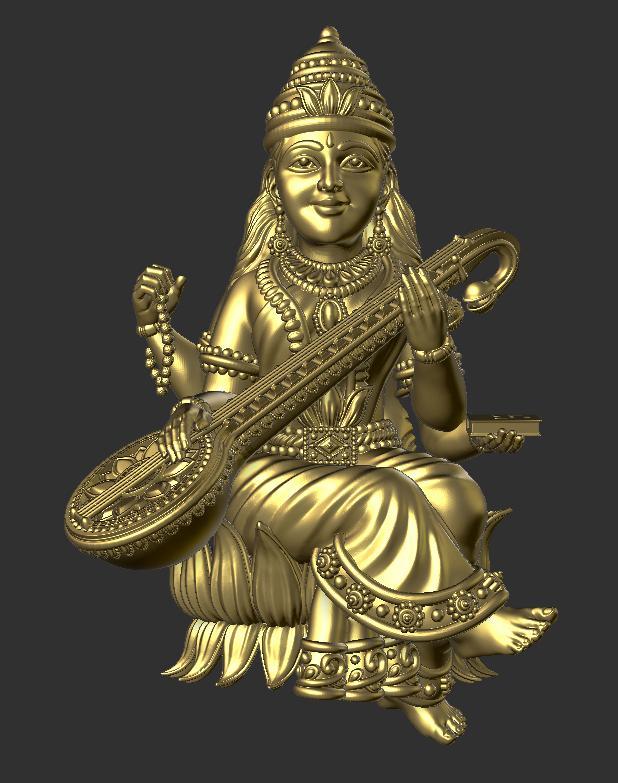 LORD SARASWATHI GODDESS (HOME DECOR, WALL HANGING MODEL)HD FILE