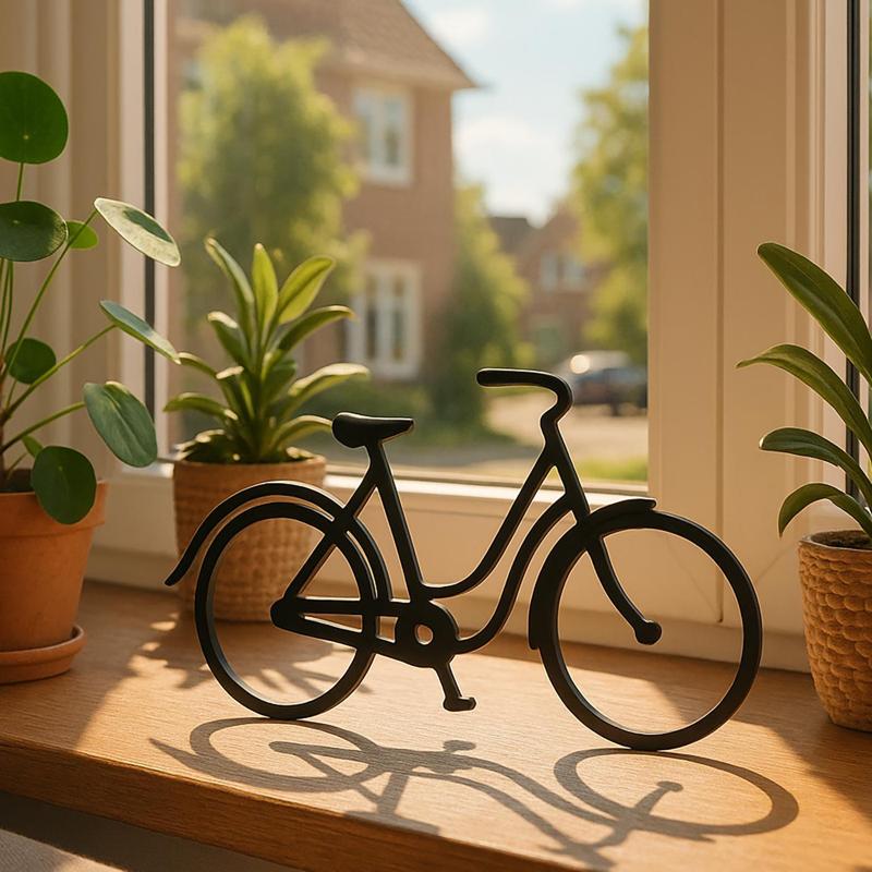 Minimalist nostalgic Ladies bicycle silhouette – Modern home decor