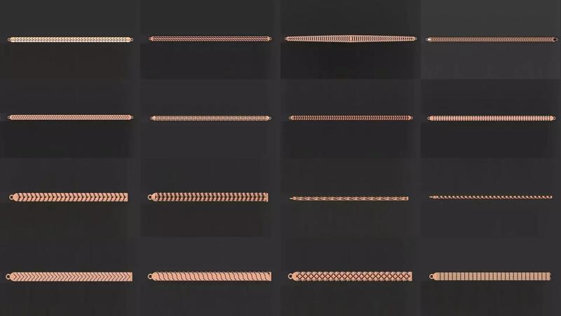 92 Gold Chain Bracelet 3D Model Collection