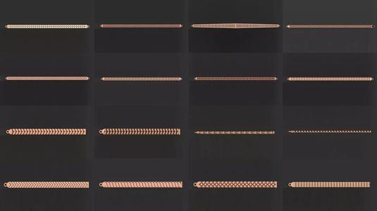 92 Gold Chain Bracelet 3D Model Collection