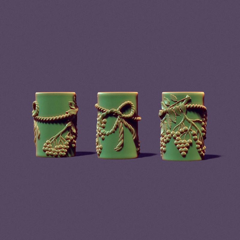 Autumn candle with mountain ash (Ashberry)