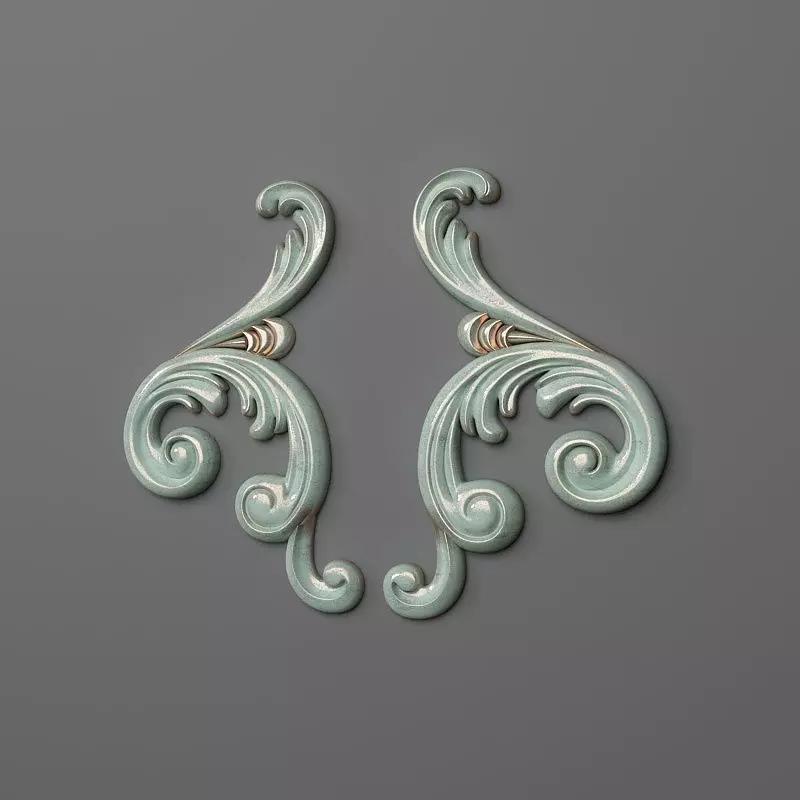 Onlay pair of swirled earrings
