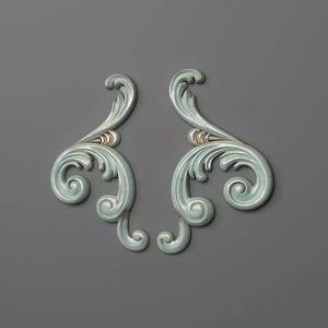 Onlay pair of swirled earrings
