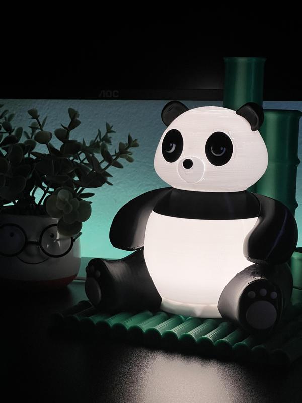 Panda Lamp with Bamboo Seat