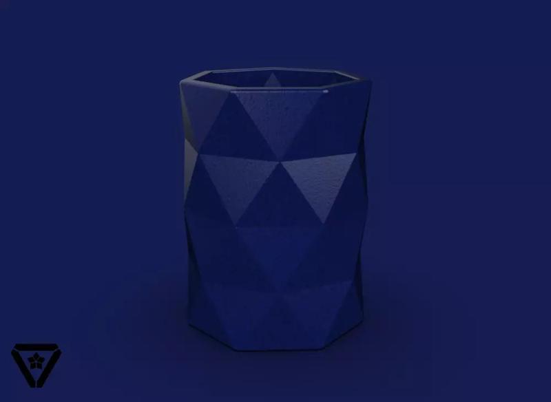 66 Facet Geometric Origami Bonsai Pot V9 Valeria