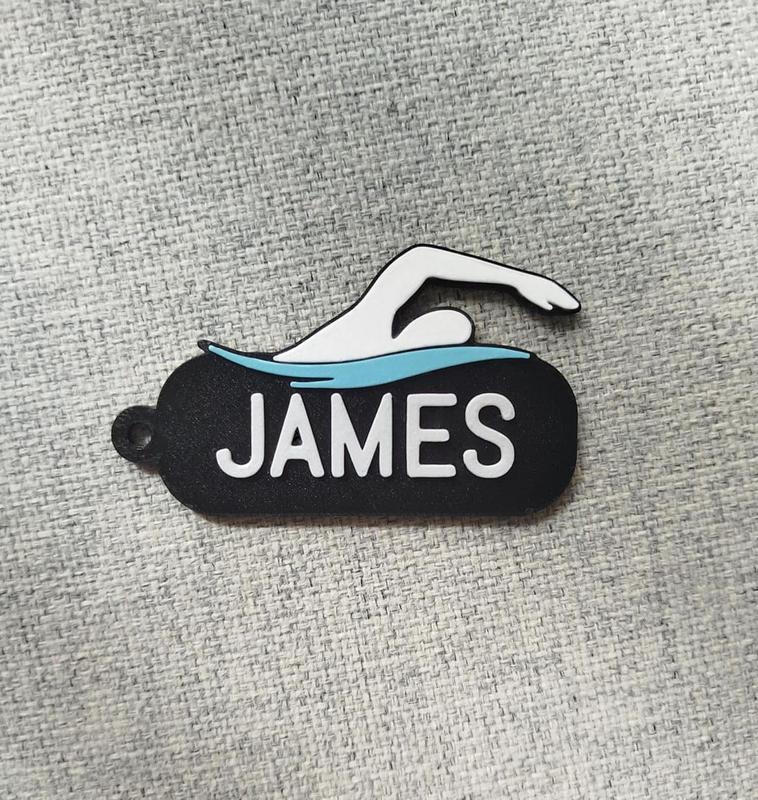 Swimmer name tag generator - James