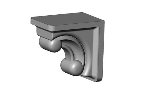 Carved detailed scroll corbel 3D print model