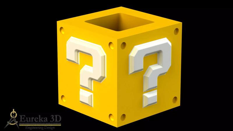 MOLDE PARA MACETA BLOQUE DE INTERROGACION SUPER MARIO BROS