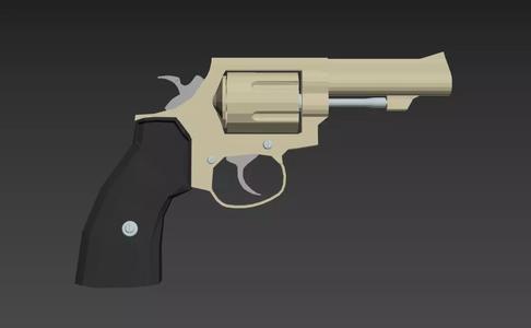 Revolver Gun Model 3DS MAX File 3D Print