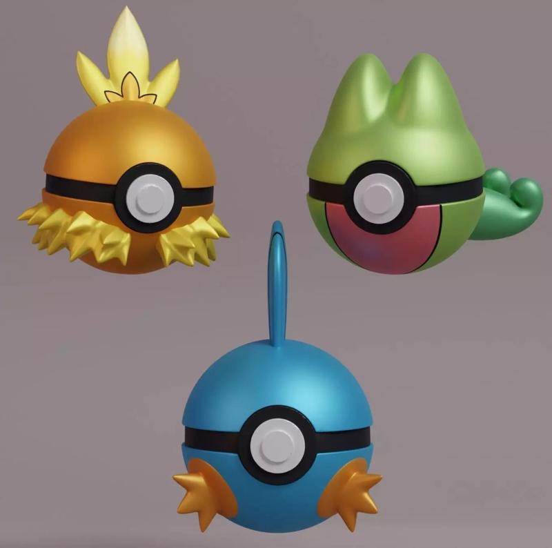 Pokemon Treecko Mudkip Torchic Pokeball