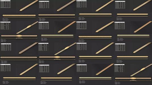 Ultra light shiny gold bracelets 54pcs 3D Model Collection
