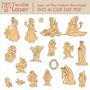 Snow White - Vectors for laser cutting