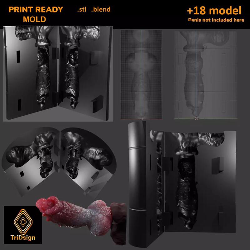 Print Ready Hellhound Dog Penis Toy Mold