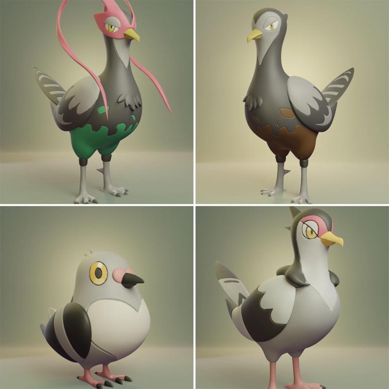 Pokemon - Pidove Tranquill and Unfezant