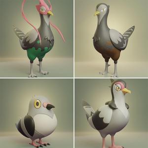 Pokemon - Pidove Tranquill and Unfezant