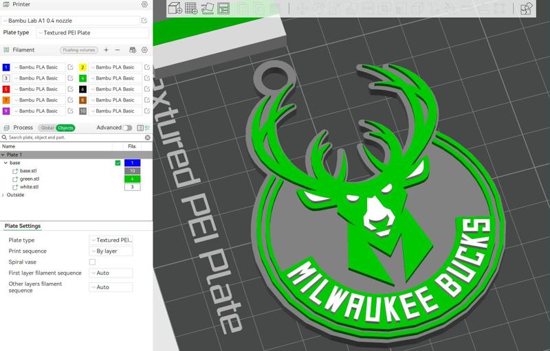 NBA milwaukee bucks keychain Badge Printable and Renderable