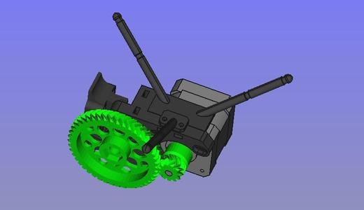 Sextruder - Geared for 3mm with Nema 17 motor