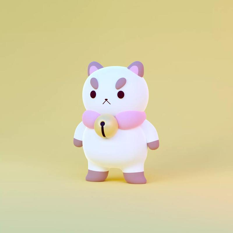 3D Printable Toy of Puppycat from Bee and PuppyCat