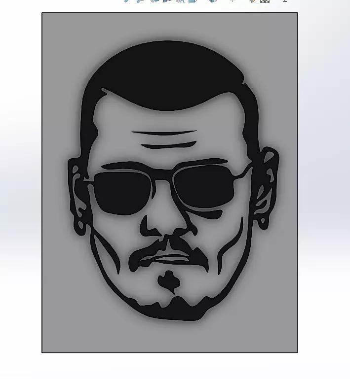 Iconic Silhouette- 3D Printable Johnny Depp Wall Art