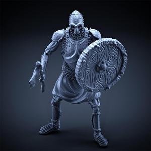 Skeleton - Heavy Infantry - Axe + Round Shield - Idle Pose