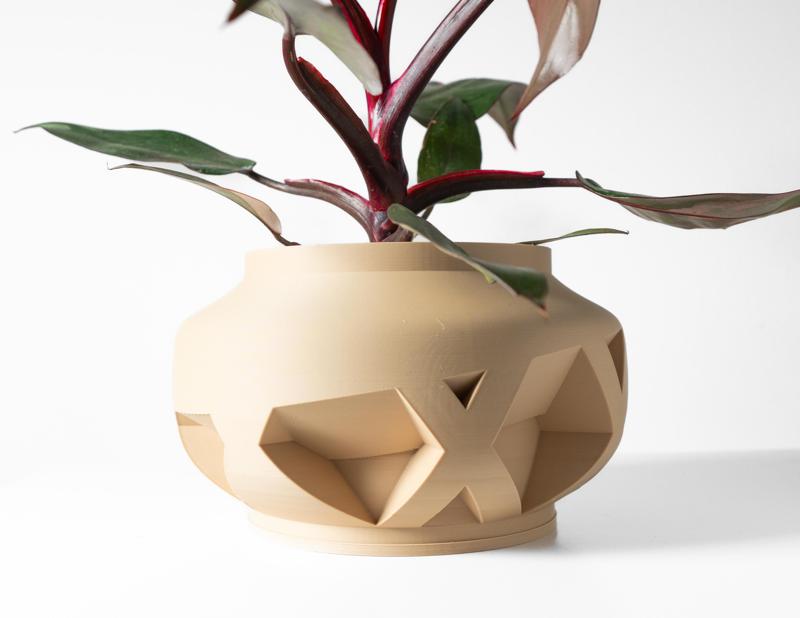 The Nomio Planter Pot with Drainage Tray & Stand: Modern and Unique Home Decor for Plants and Succulents