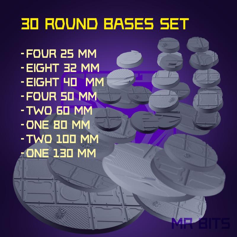 30 SCI-FI/INDUSTRIAL ROUND BASES SET