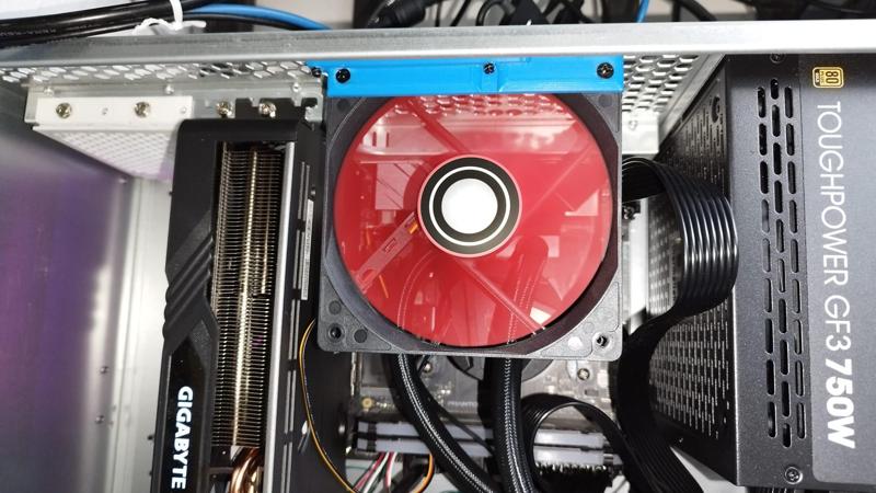 90 degree, 80mm to 120mm fan adapter