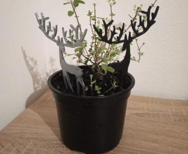 Christmas decorative pin in the deer flower pot