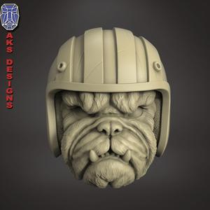 Bulldog Biker version 1 Bas relief wall art