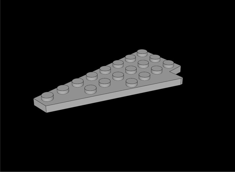 Lego Compatible (3933.dat) Wing  4 x  8 Left