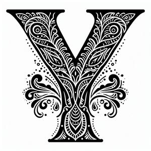 Frottage creation: letter Y (version 5)