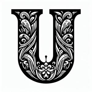 Frottage creation: letter U (version 3)