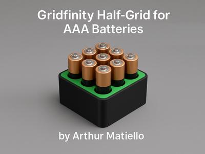 Gridfinity Half-Grid AAA Battery