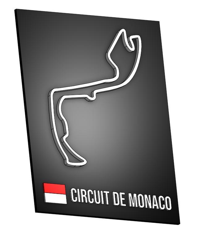 Monaco F1 track map 3D poster