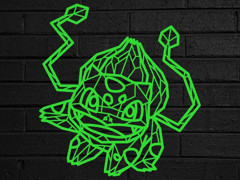 Geometric low poly bulbasaur
