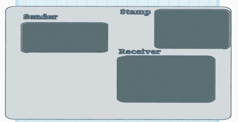 Letter Adress Sender Stamp Box template DIN C6 long