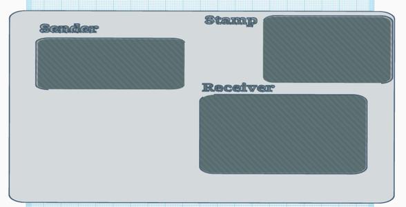 Letter Adress Sender Stamp Box template DIN C6 long