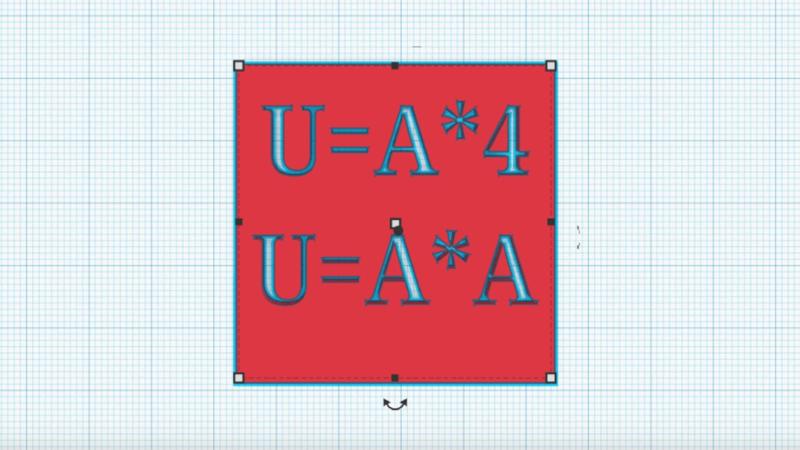 Geometrie-Schablone für Quadratberechnung