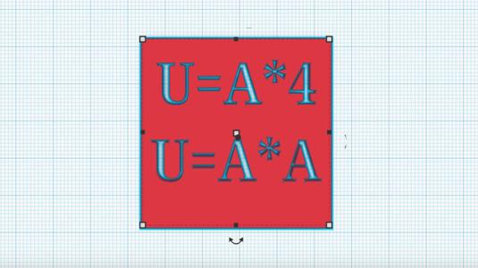 Geometrie-Schablone für Quadratberechnung