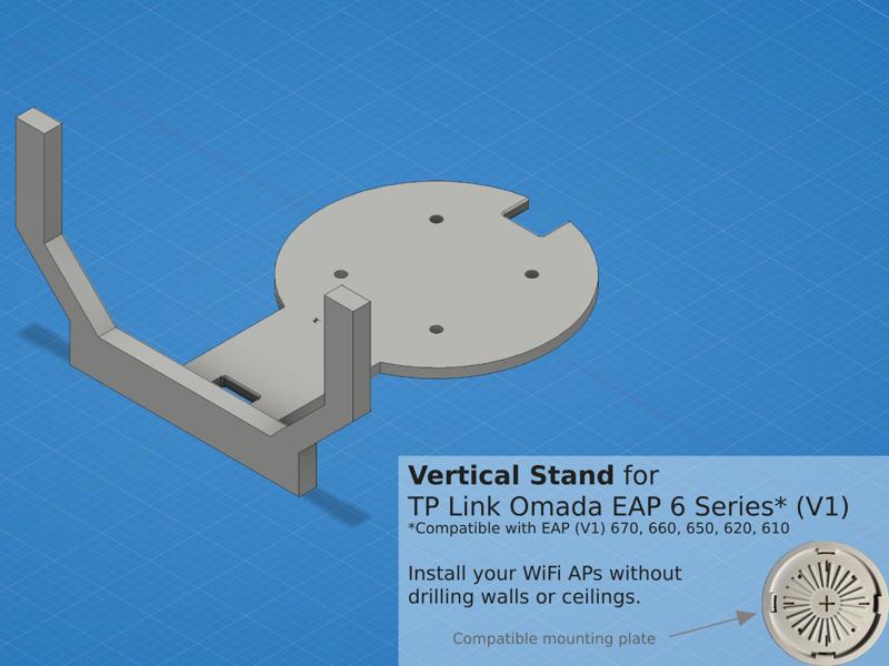 Vertical Stand for Omada EAP 6 Series (V1, EAP 670, 660, 650, 620, 610.)