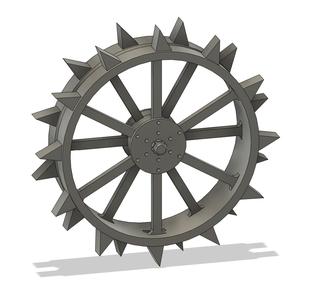 Metal Tractor Wheel - Spiked • 1:8 Scale