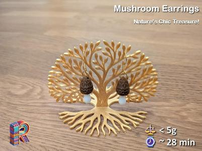 Morel Mushroom Earrings – Nature’s Chic Treasure