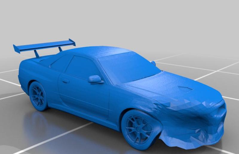 Crashed Nissan Skyline GTR R34