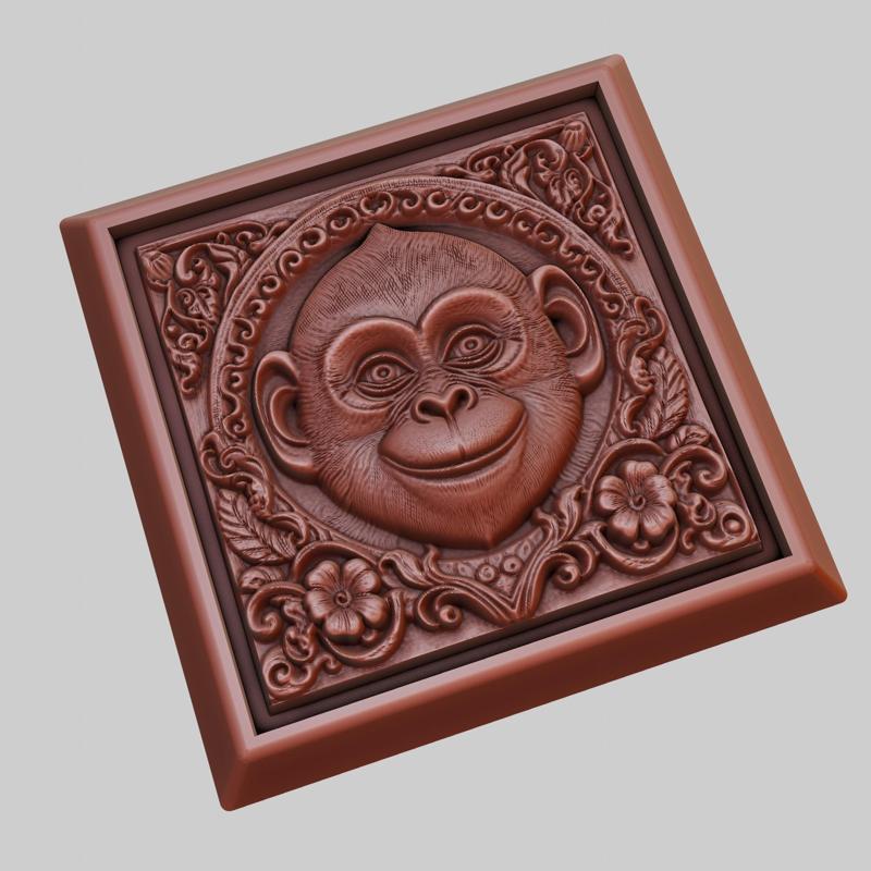 Monkey Animal 3D Model for CNC Router Laser & 3D Printer