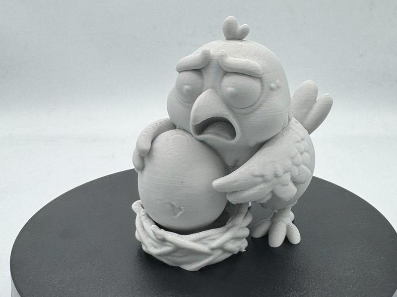 Cute Chibi Worried Bird and Egg