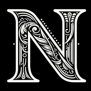 Frottage creation: letter N (version 6)